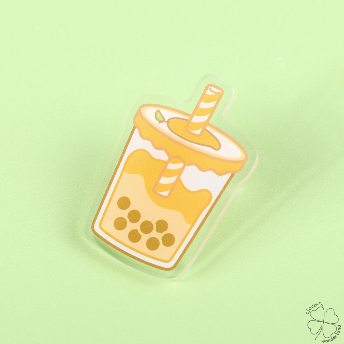 Mango Boba Acrylic Pin