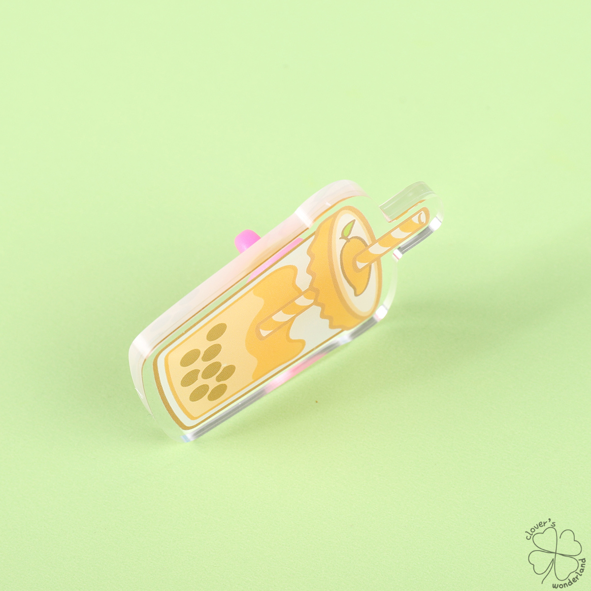 Mango Boba Acrylic Pin