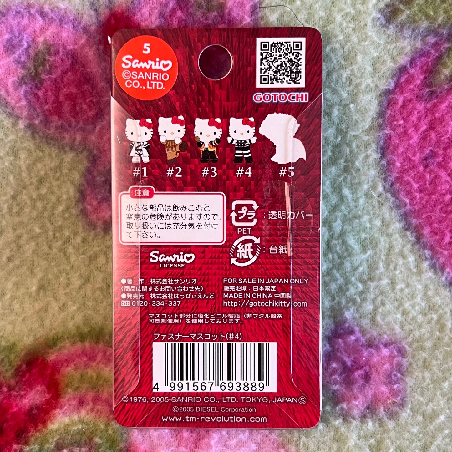 Hello Kitty T.M.Revolution #4 Zipper Phone Charm