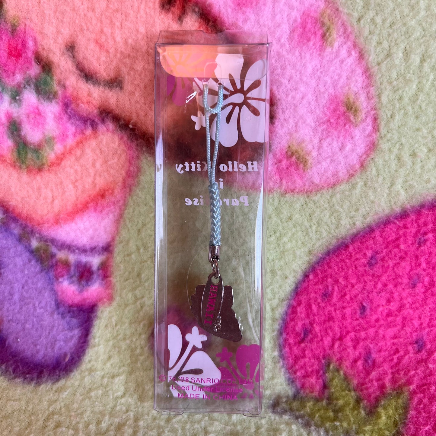 Sanrio Hello Kitty in Paradise Surfboard Tan Hawaii Vintage Gotochi Phone Charm