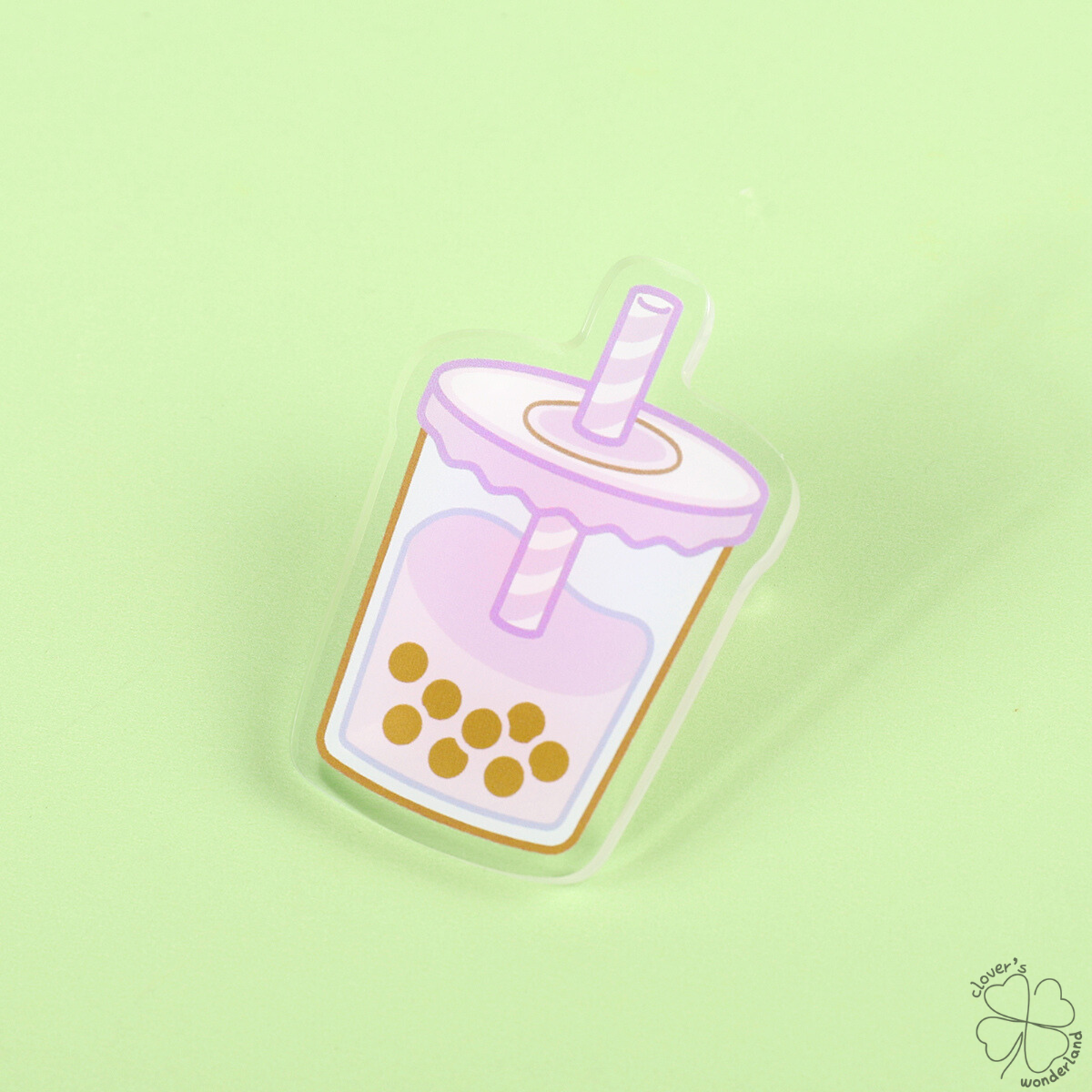 Taro Boba Acrylic Pin