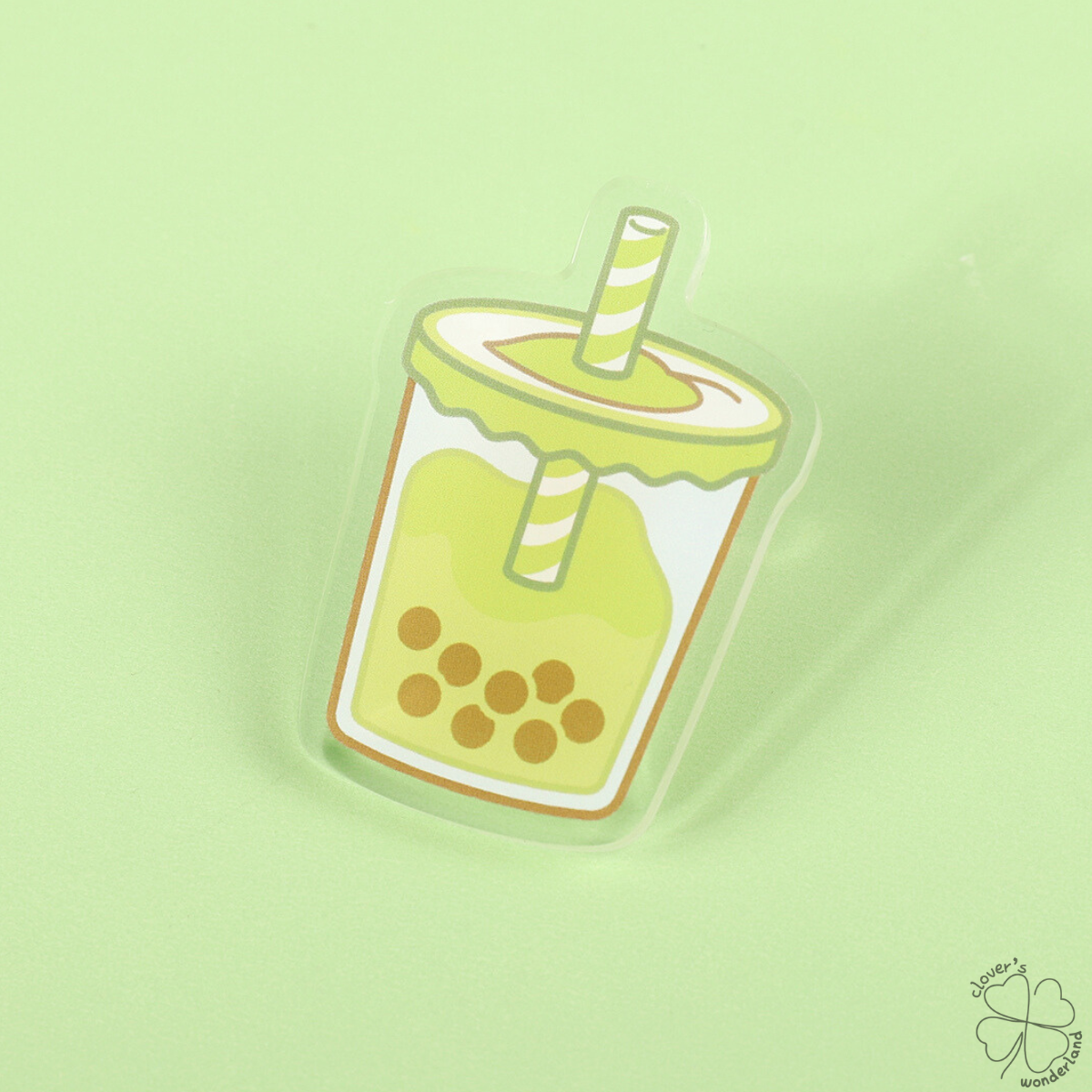 Matcha Boba Acrylic Pin