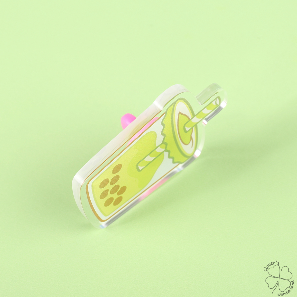 Matcha Boba Acrylic Pin