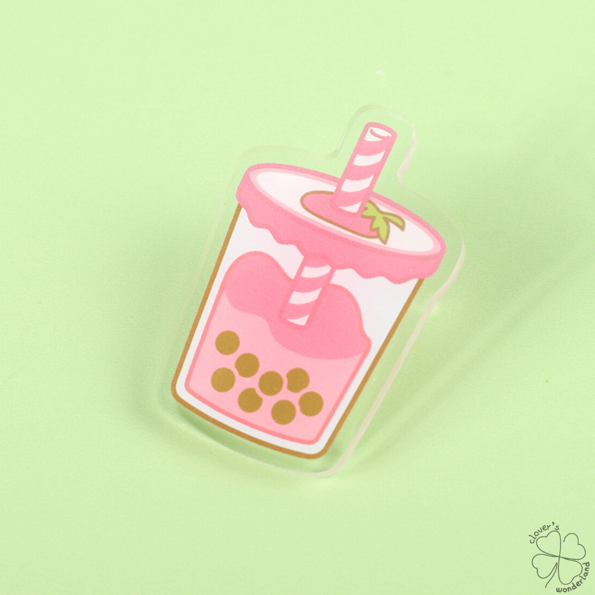 Strawberry Boba Acrylic Pin