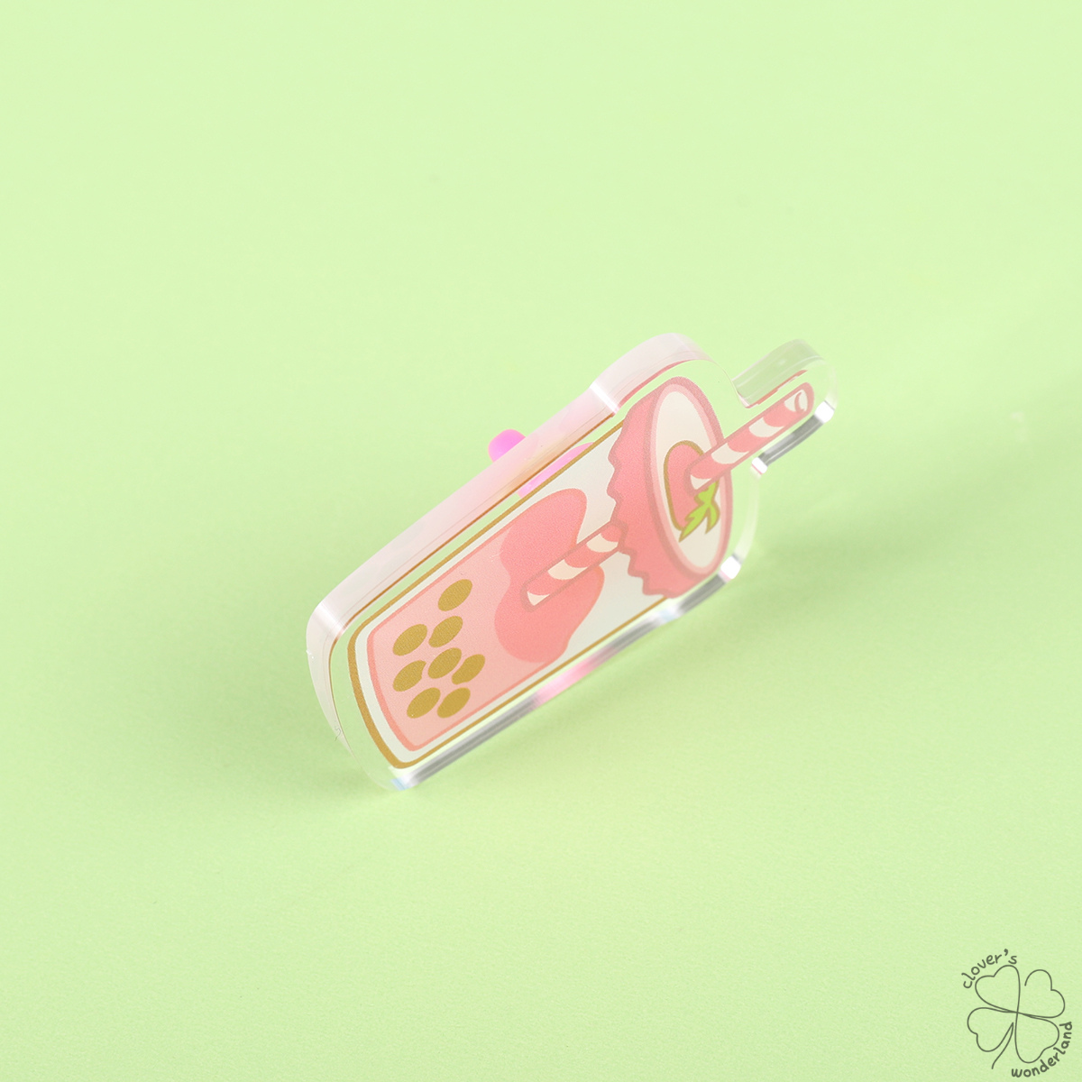 Strawberry Boba Acrylic Pin