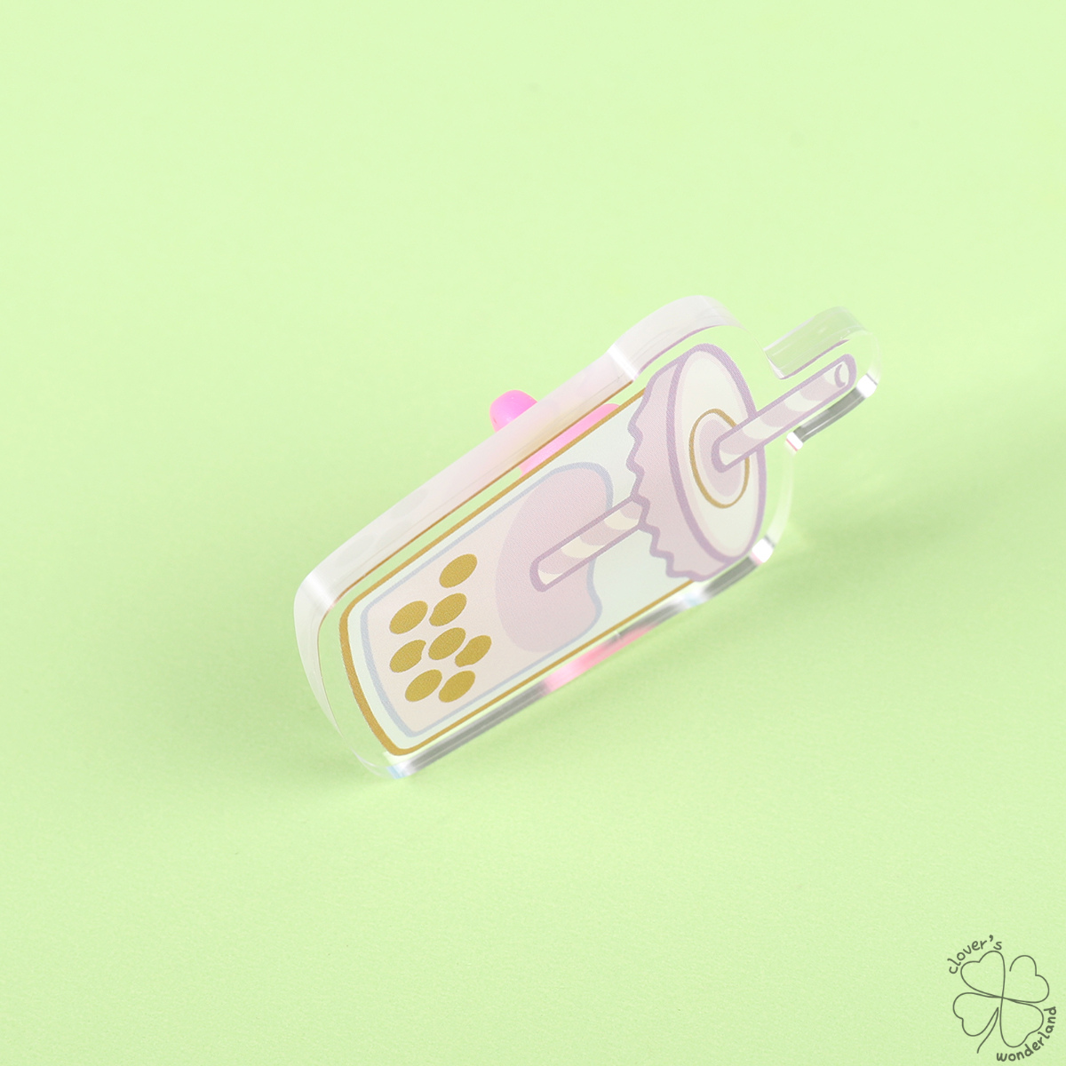 Taro Boba Acrylic Pin