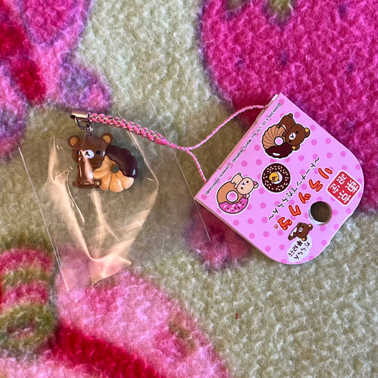 San-x Rilakkuma French Cruller Vintage Gotochi Phone Charm