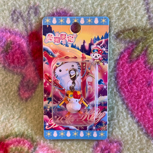 Hello Kitty Snowman Skiing Costume Gotochi Phone Charm