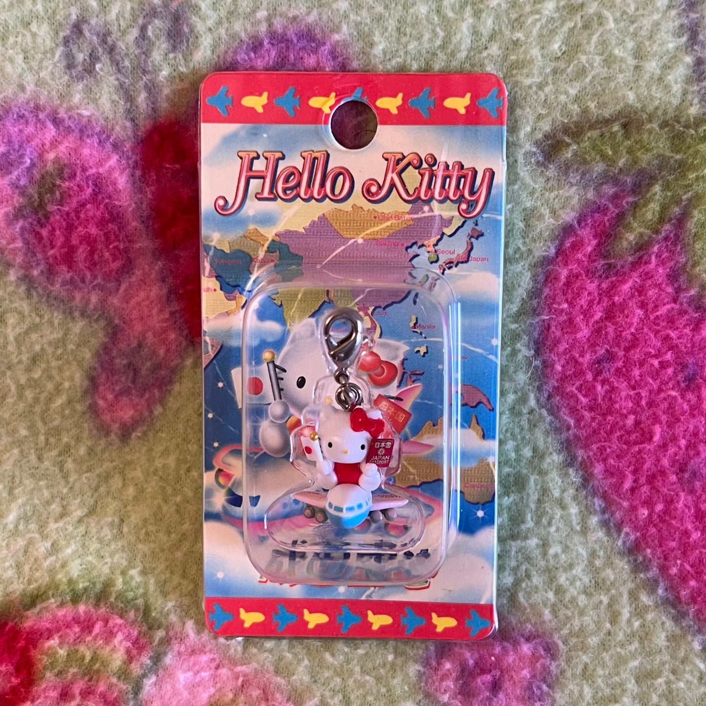 Hello Kitty Riding an Airplane Gotochi Phone Charm