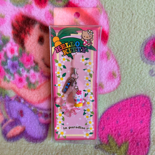 Sanrio Hello Kitty in Paradise Hula Girl Hawaii Vintage Gotochi Phone Charm