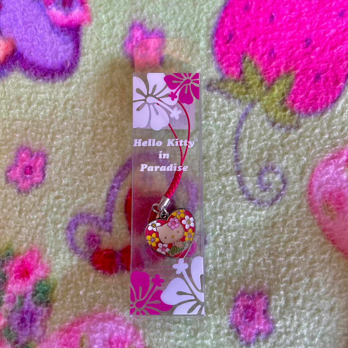 Sanrio Hello Kitty in Paradise Heart Tan Hawaii Vintage Gotochi Phone Charm